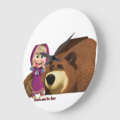 Masha und der Bär Große Wanduhr (Winkel)