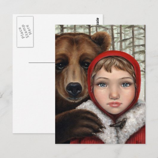 Masha und der Bär Postkarte (Vorne/Hinten)