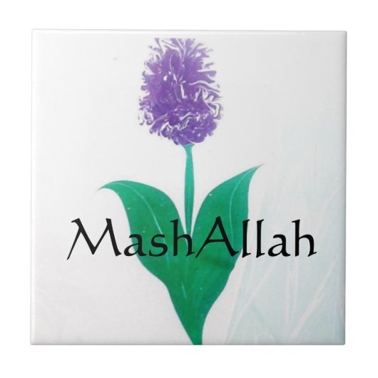 MashAllah Blume Islamische Keramik Tile Fliese (Vorderseite)