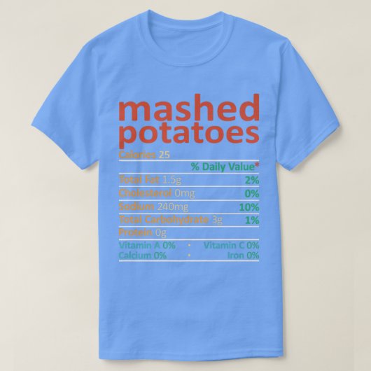 Mashed Potato Nutrition Fakten Retro Vintag  T-Shirt (Design vorne)
