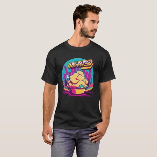 Mashed Potatoes Synthwave 80s Retrowave Aesthetic T-Shirt (Vorne ganz)