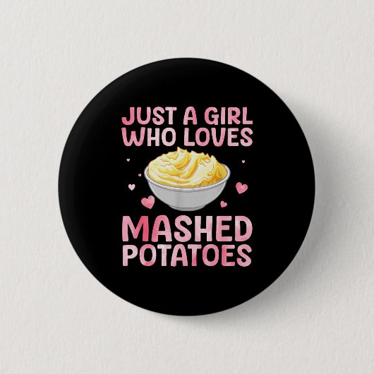 Mashed Tato Art For Women Girls Thanksgiving Mashe Button (Vorderseite)