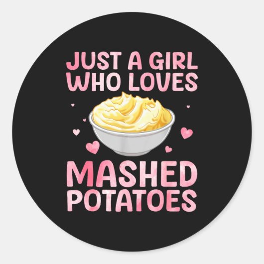 Mashed Tato Art For Women Girls Thanksgiving Mashe Runder Aufkleber (Vorderseite)