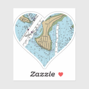 Mashnee Island MA Nautic Chart Aufkleber