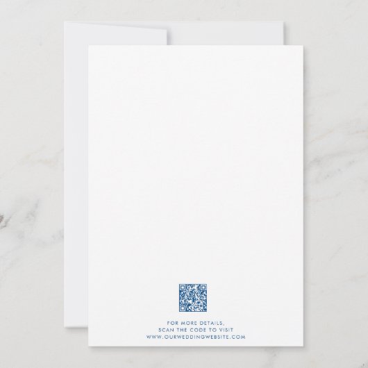 Mashpee Cape Cod Navy Minimalistische Hochzeit Einladung (Rückseite)