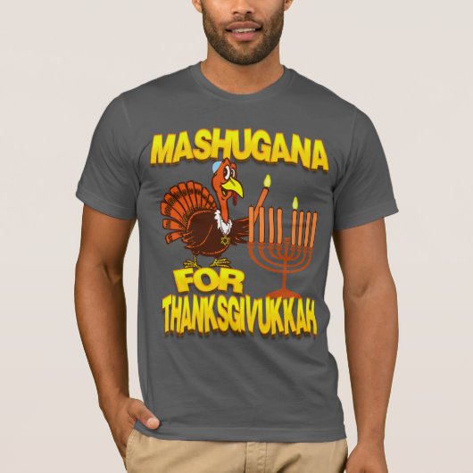 Mashugana für Thanksgivukkah die Türkei Menorah T-Shirt (Vorderseite)