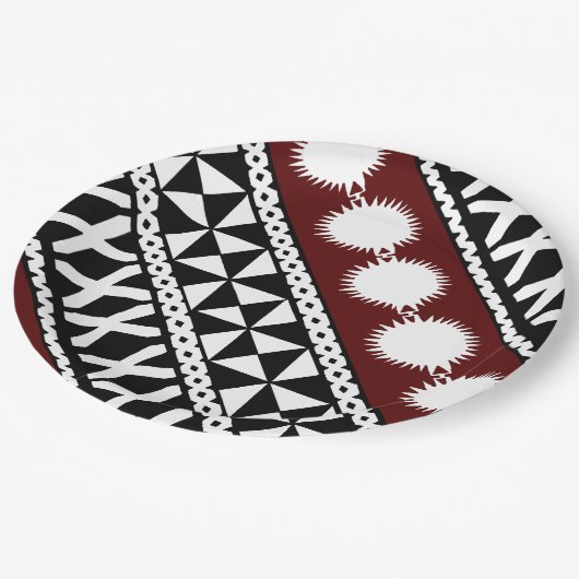 Masi-Streifen Pappteller (Schrägansicht)