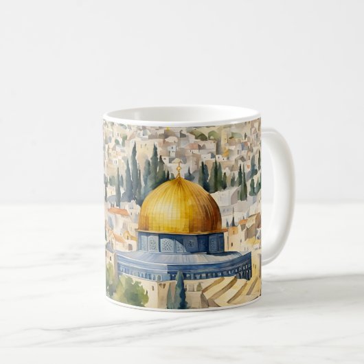 Masjid Al Aqsa Aquarell Tasse - Eine schöne Erinne (VorderseiteRechts)