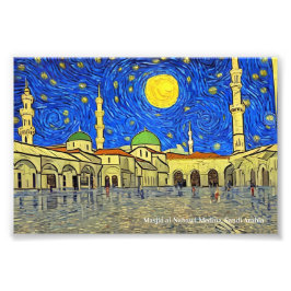 Masjid al-Nabawi, Medina, Saudi-Arabien auf einem  Fotodruck