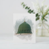 Masjid An-Nabawi Aquarellbild Islamisch Postkarte (Stehend Vorderseite)