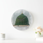 Masjid An-Nabawi Aquarellbild Islamische P Große Wanduhr (Zuhause)
