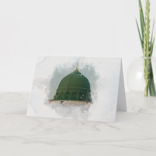 Masjid An-Nabawi Aquarellbild Islamische P Karte (Vorderseite)