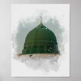 Masjid An-Nabawi Aquarellbild Islamische P Poster