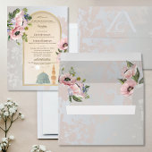 Masjid An-Nabawi Watercolor Islamische Hochzeit Einladung