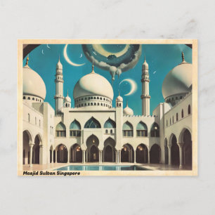 Masjid Sultan Singapur Vintage Reise Postkarte