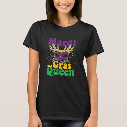 Mask and beads Let the Shenanigans Begin Mardi gra T-Shirt (Vorderseite)
