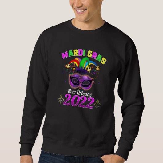 Mask Beads and Bling Mardi Gras Sweatshirt (Vorderseite)