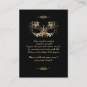 Mask Black Gold 50th Masquerade Birthday Platzkarte (Rückseite)