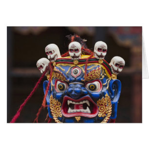 Mask dance performance at Tshechu Festival 2