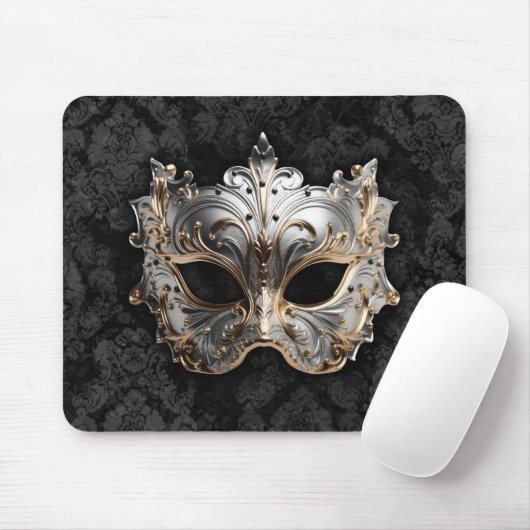Mask Embellished with Gold and Silver Detailing Mousepad (Mit Mouse)