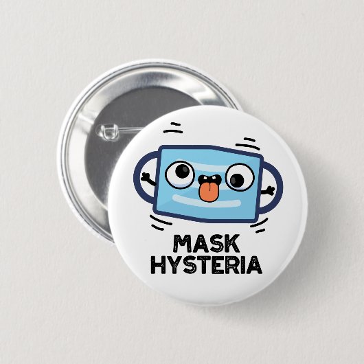 Mask Hysteria Funny Mask Puff Button (Vorne & Hinten)