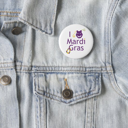 Mask I Liebe Mardi Gras Button (Beispiel)