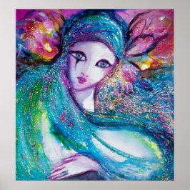 MASK IN BLAU / Venezianischen Maskenfassaden Poster