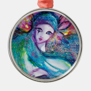 MASK IN BLUE / Venetian Masquerade Masks Silbernes Ornament