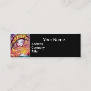 MASK IN GELBEN MIT ROTE ROSE Beauty Makeup Artist Mini Visitenkarte