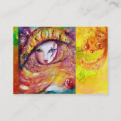 MASK IN GELBEN MIT ROTE ROSE IN GOLDGLITZERN VISITENKARTE (Rückseite)