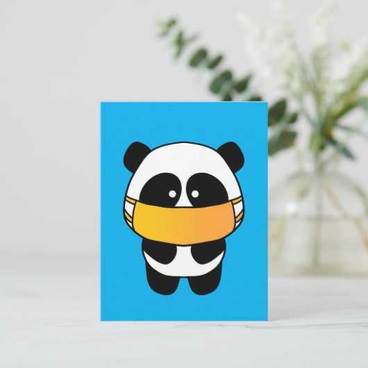 Mask Panda Postkarte (Stehend Vorderseite)