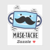 Mask tache Funny Mask Mustache Pun Aufkleber (Blatt)