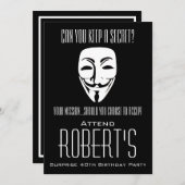 Mask Überraschung Geburtstagsparty Einladung (Vorne/Hinten)