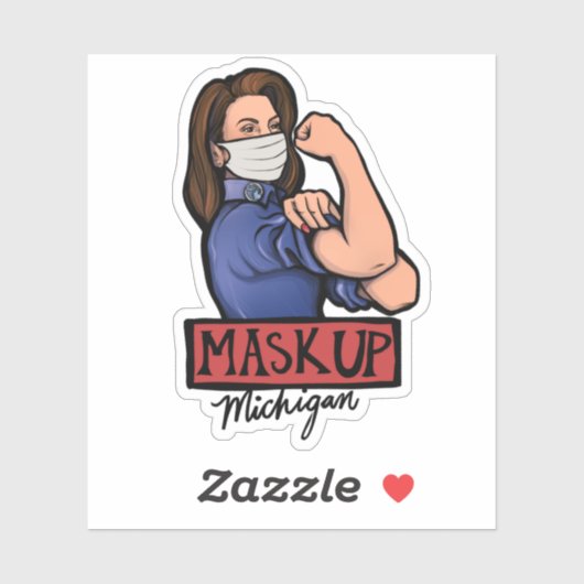 Mask Up Michigan Gretchen Whitmer Michigander Aufkleber (Blatt)