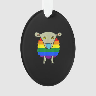 Mask-Wearing Sheep Colorful Sheep Present Ornament