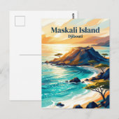 Maskali-Insel Dschibuti Postkarte (Vorne/Hinten)