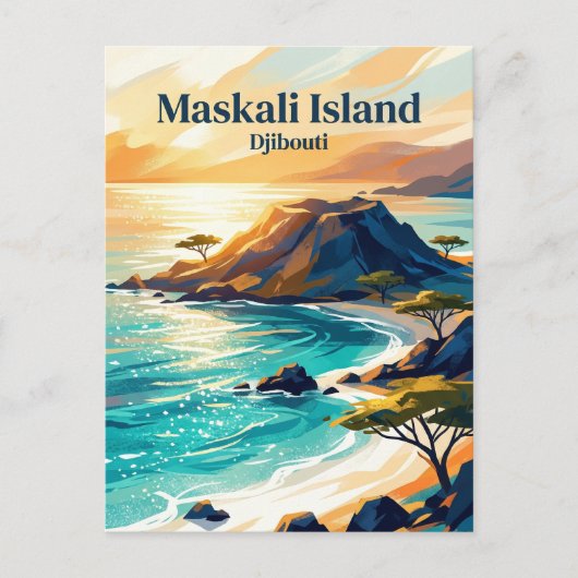 Maskali-Insel Dschibuti Postkarte (Vorderseite)
