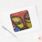 Maske 2 quadratischer aufkleber (Umschlag)