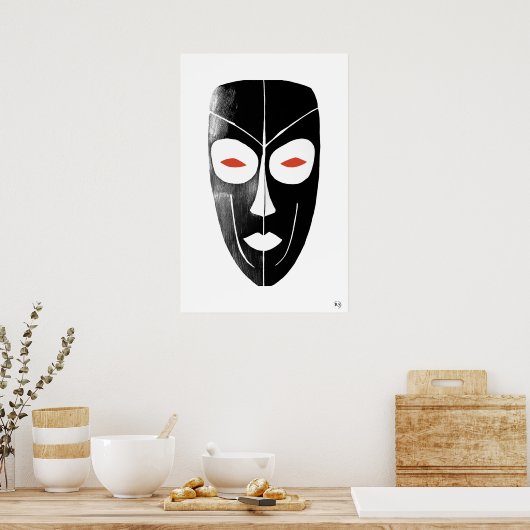 Maske - Archivkunstdruck Poster (Küche)