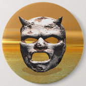 Maske aus Stein-Knopf Button (Vorderseite)