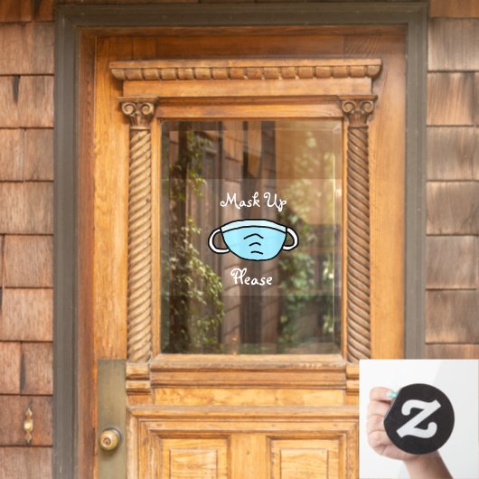 Maske bitte, Covid-10 Facemask-Zeichen Fensteraufkleber (Haustür)