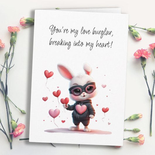 Maske Bunny Steals a Heart, Hoppy Valentine's Day Karte