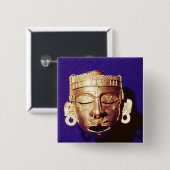 Maske des Gottes Xipe Totec Button (Vorne & Hinten)