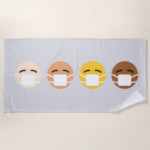 Maske Emoji Faces Maske oben COVID Strandtuch