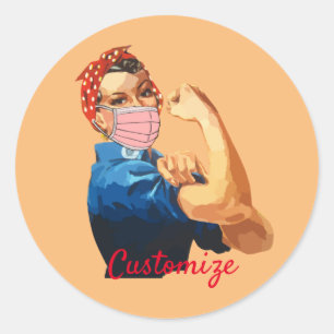 Maske Empowerment von Frauen Thunder_Cove  Runder Aufkleber
