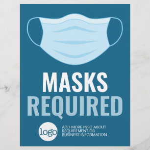 Maske erforderlich mit Zeichn und zusätzlichem Tex