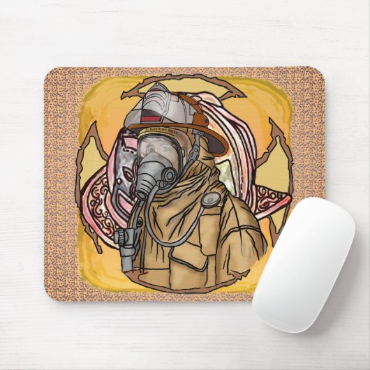 Maske Firefighter Mouse Pad Mousepad (Mit Mouse)