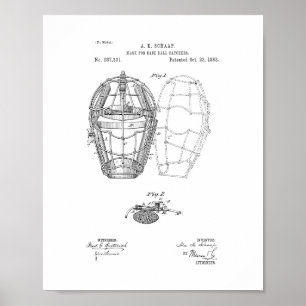 Maske für Baseball-Fänger-Patent Poster