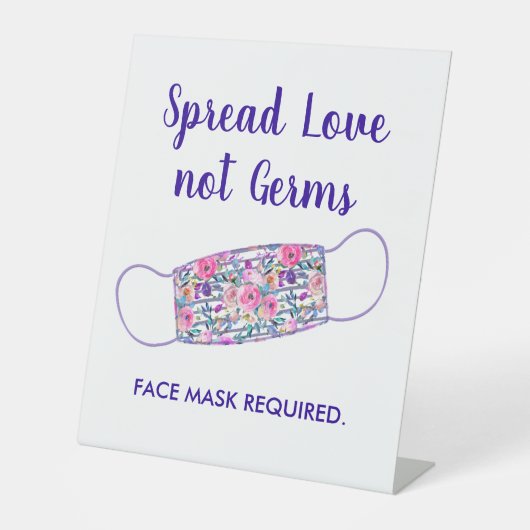 Maske für die soziale Distanzierung von Wasserfarb Sockelschild (Vorderseite)