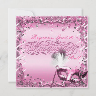 Maske für rosa Maskenball elegante Party Einladung